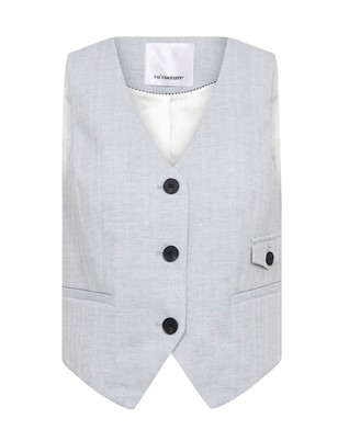 Lisa CC Linen Tailor Vest - Light Blue